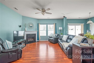 Spacious living room with gas fireplace