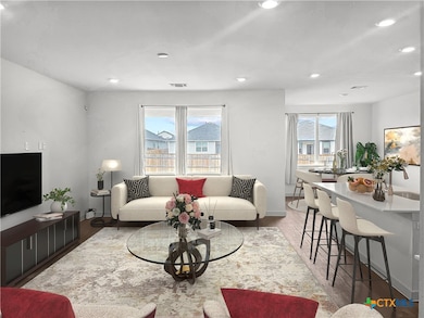 Living room, staged to show the possibilities.
