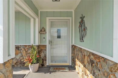 Welcoming covered entry.