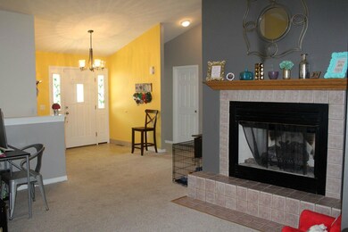 Living room with fireplace