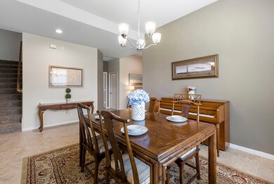 A spacious formal dining space with high ceilings