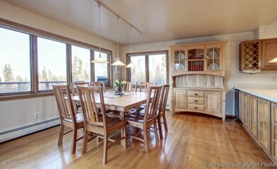 Dining room with walls of windows