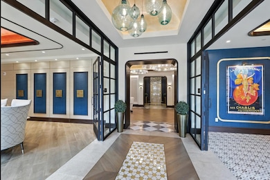 Building lobby with recessed lighting