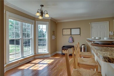 Bay window in eating area