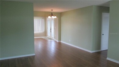 living room flows into the dining room