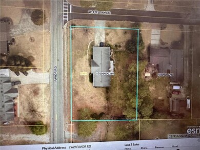 Aerial overview of property's location with property parcel outlined