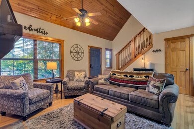 Living with beautiful vaulted ceilings