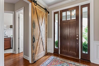 Foyer with Custom Barndoor