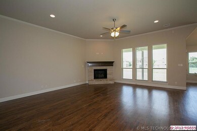 Living Room with Stone Fireplace