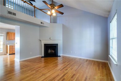 Another view of the sunlit living room.