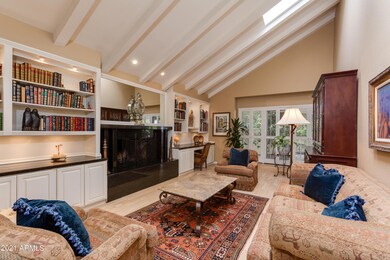 Family Room with Vaulted Ceilings
