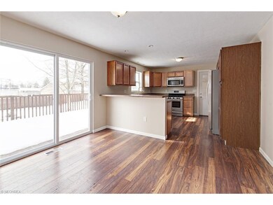 Dining room with sliding door access to large deck