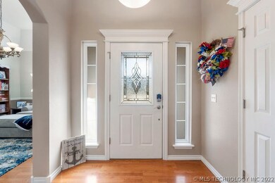 Entry door with leaded glass inlay and sidelight w