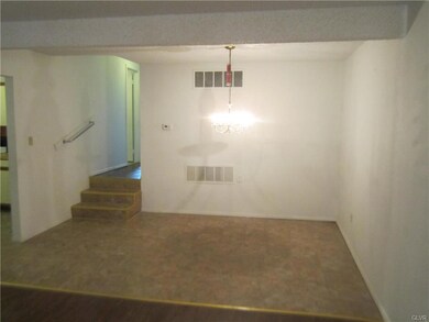 Dining area with chandelier