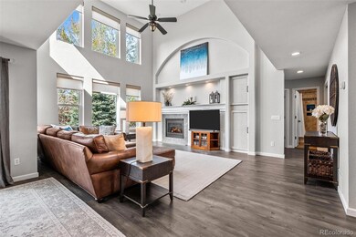 Double-height ceiling in the great room