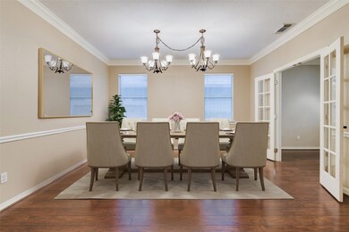 The dining room after being virtually staged.