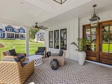 The front porch, complete with a set of double fro