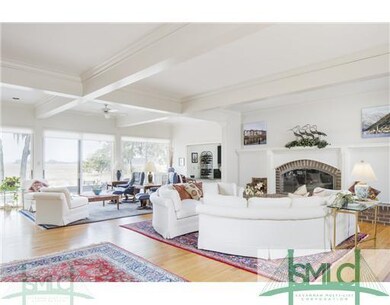 Great Room with coffered ceiling, walk-in wet bar 
