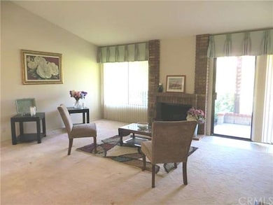Inviting fireplace in your living room with slider