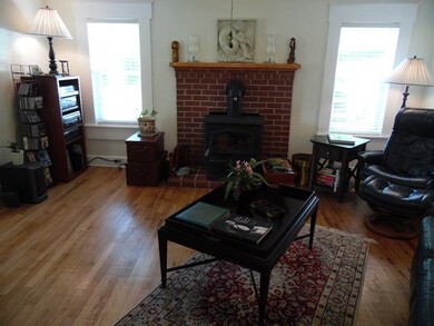 Living room with wood stove