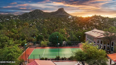 Twilight View of the Tennis Court