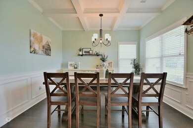 Dining Room w coffered ceilings