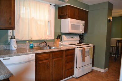 This kitchen window looks into the back yard.  All
