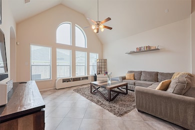 Spacious two story  living room with high ceilings