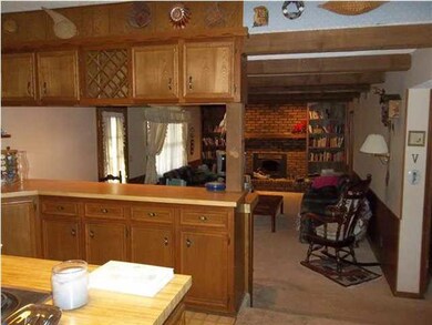View from kitchen to family room