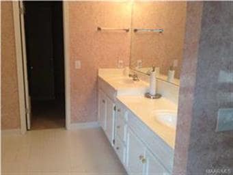 Double vanities in master, two closets