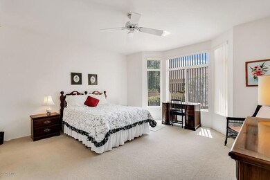 MASTER SUITE AS VIEWED FROM ENTRY HALLWAY.