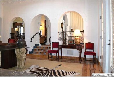 Light flows in from French doors as well as from t