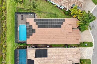 View of solar panels on roof