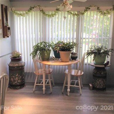 Breakfast nook with skylights