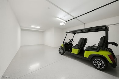Garage with concrete block wall