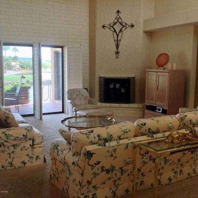 Living with fireplace
