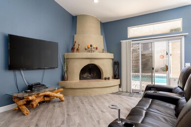 Corner Fireplace in the Family Room