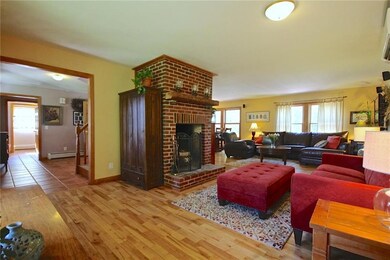 Living Room with Rumford Fire Place