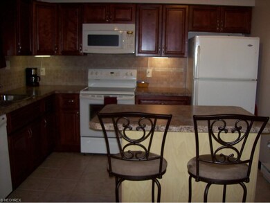 Island with breakfast bar.  All appliances stay.