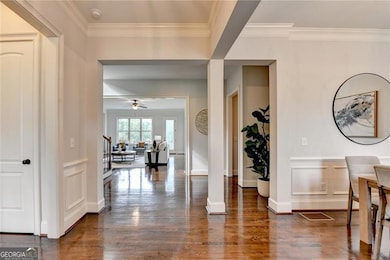 Open Floorplan with wide stairs.