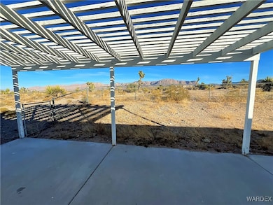View of patio / terrace with a mountain view