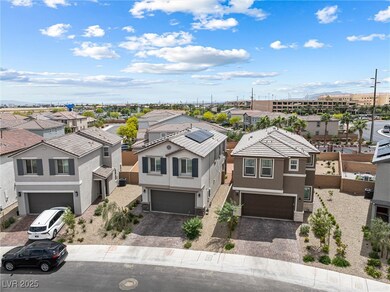 Aerial perspective of suburban area