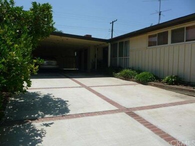 Beautiful Brick Inlay Concrete Driveway with Matur