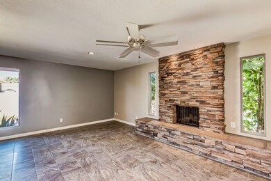 Stacked Stone Fireplace