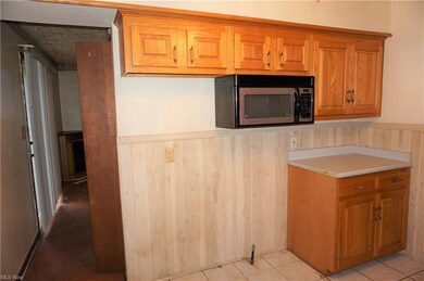 Kitchen view 2 of 2. doorway to basement steps and