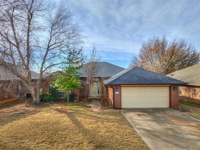 Single story home featuring central AC and a garag