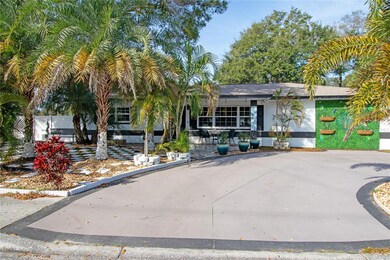 Large circular driveway makes it easy to get in and out.