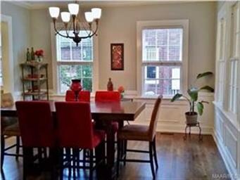 Large dining room with lots of natural light