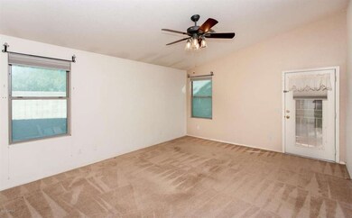 master bdrm vaulted ceiling and door