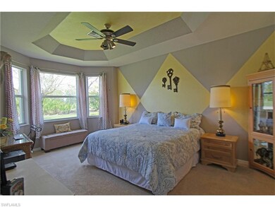 Master Bedroom has Bay Window Seating Area and Gol